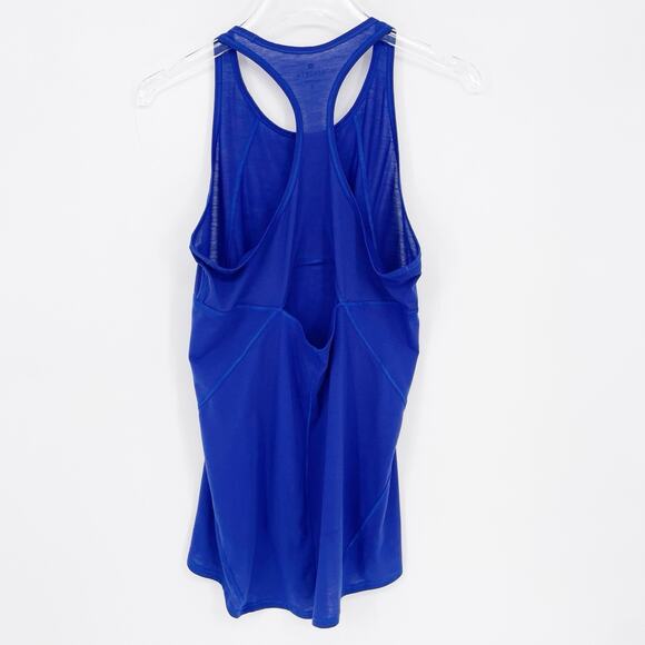 Athleta Blue Racerback Cut Out Back Tank Top Lightweight Blue Gym Size Small - Picture 3 of 8